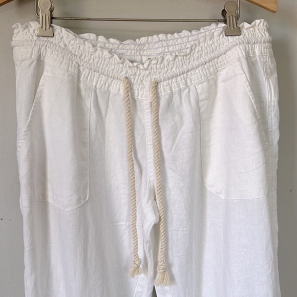Nwt Roxy Women’s Oceanside Flare Wide Leg Sea Salt Linen Blend Pants XL - Picture 8 of 15